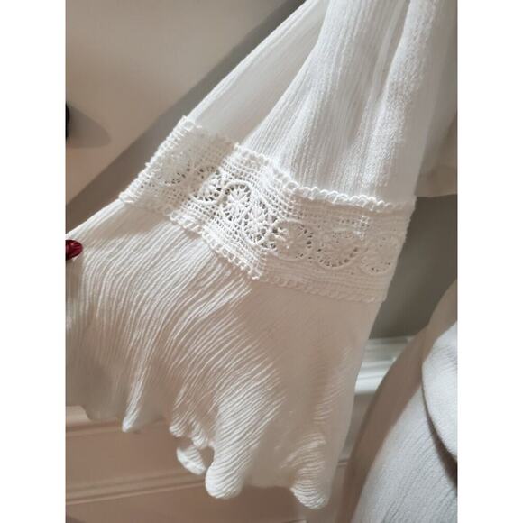 Naif Women's White 100% Rayon Cold Shoulder Long Sleeve Knee Length Dress 2X - Picture 13 of 15